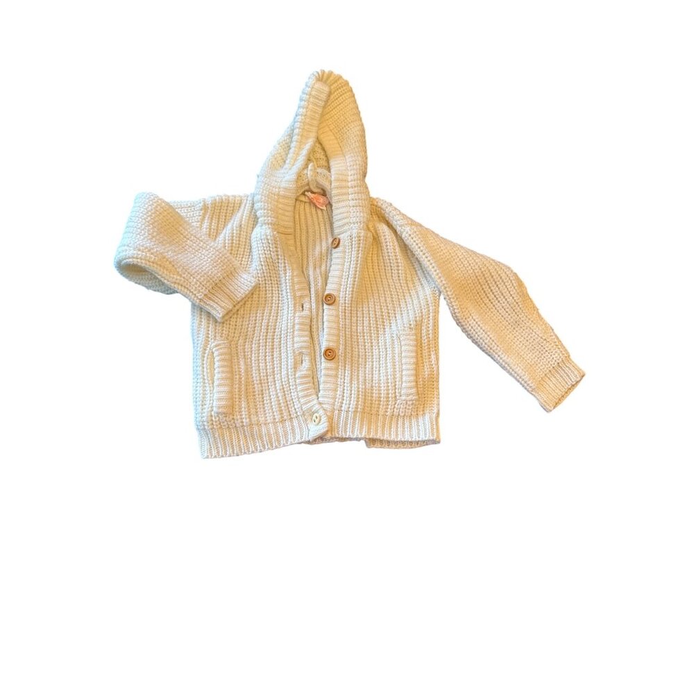 Vintage 80s Yarnmark Toddler Cardigan Hoodie 4T Acrylic Button-Up Sweater Taiwan